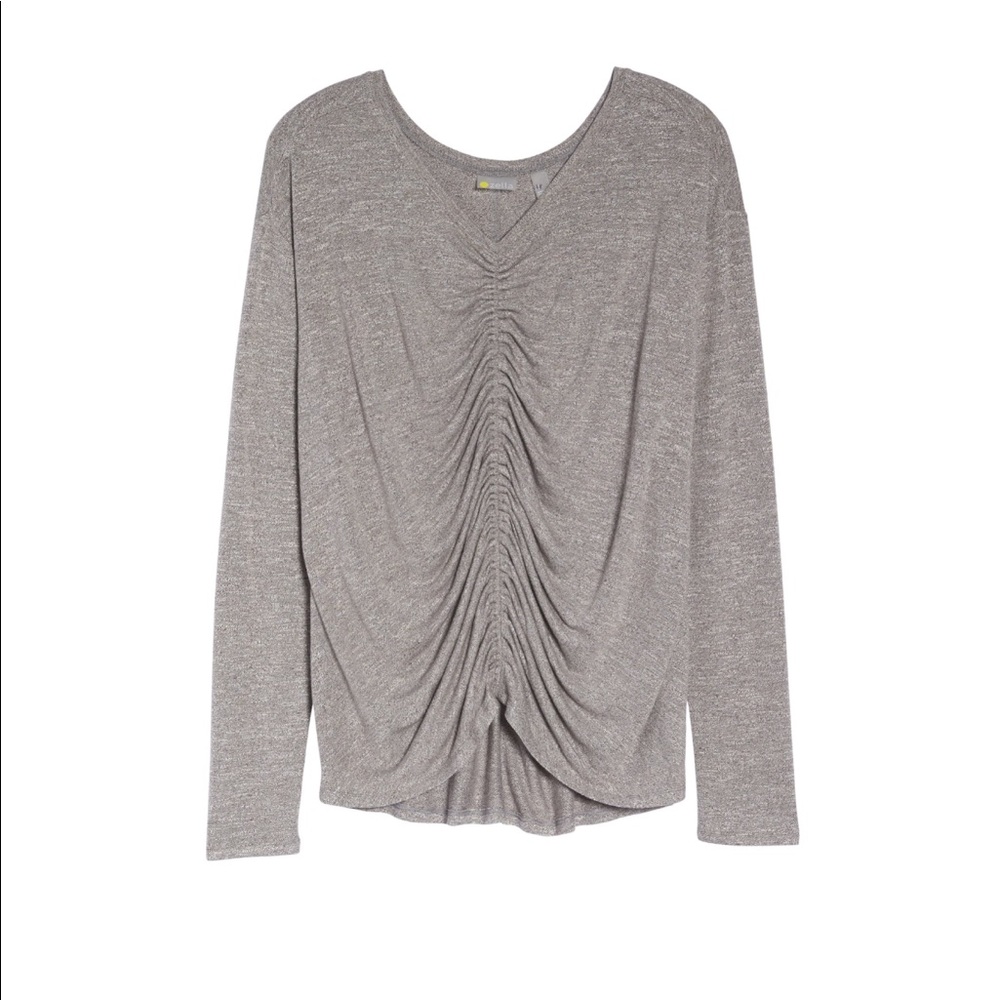 Zella Grey Reversible Ruffled Tee - Picture 2 of 4
